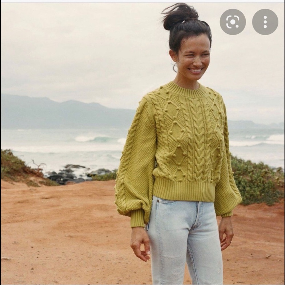 ISO Doen Pom Pom Lulu Sweater XS Citron